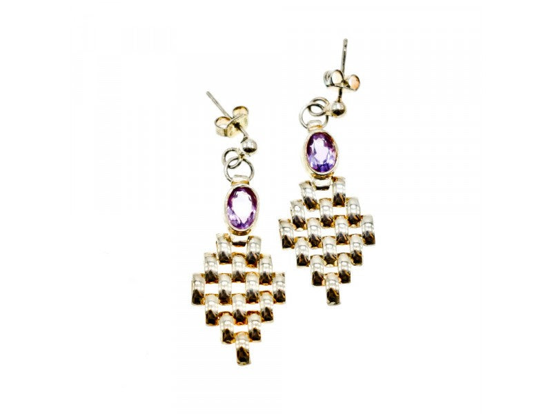 925 Sterling Silver Purple Tourmaline Stud Earrings