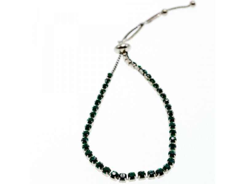 Bracelet Green CZ Slipknot Clasp