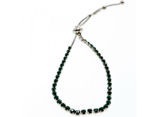 Bracelet Green CZ Slipknot Clasp