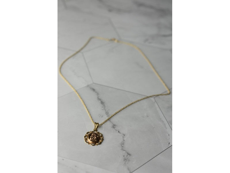14K Yellow Gold Incense "Guardian Angel" Chain With Pendant