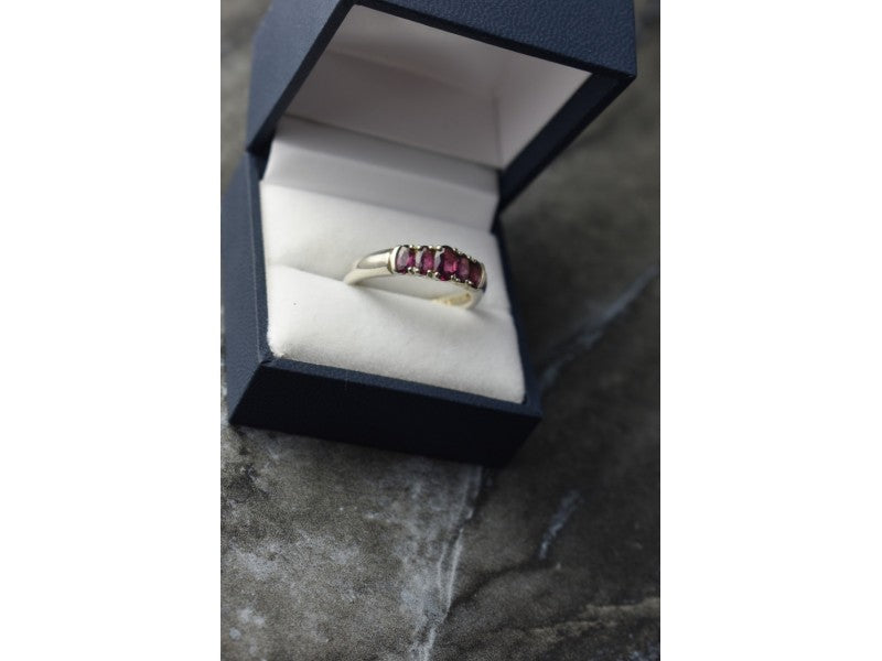 925 Sterling Silver Rubellite Ring Size 10
