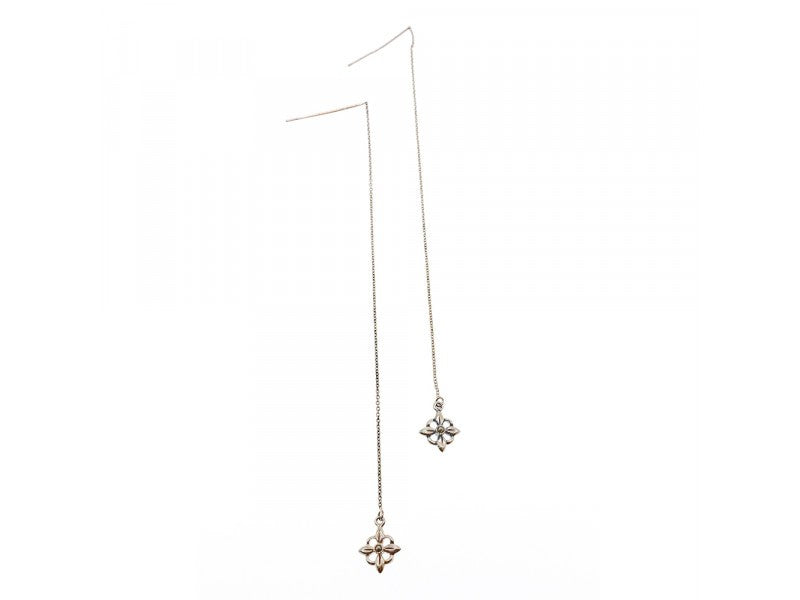 925 Sterling Silver Marcasites Threader Earrings