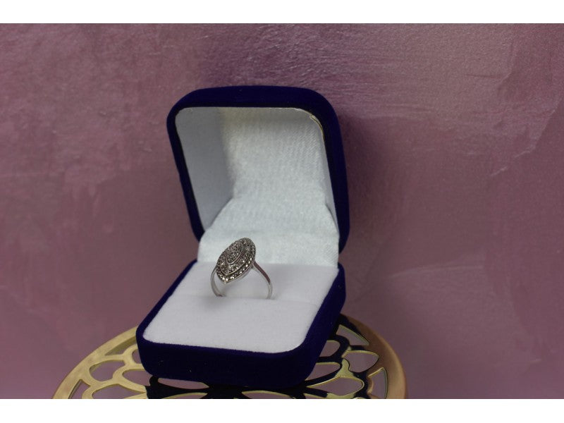 925 Sterling Silver Marcasites Ring Size 6.5