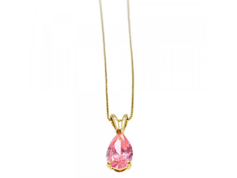 14 K Yellow Gold Morganite Chain With Pendant