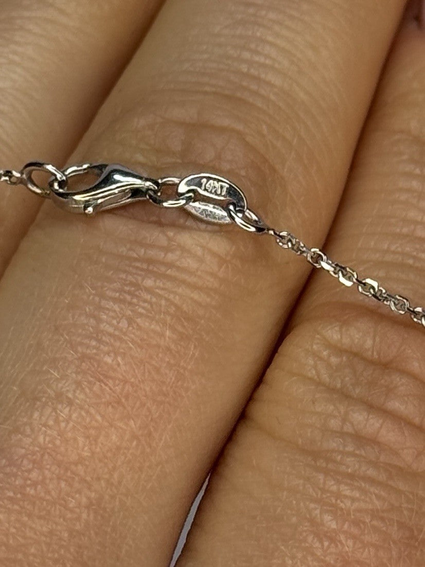 14K WHITE GOLD DIAMONDS NECKLACE LENGTH 17 INCH