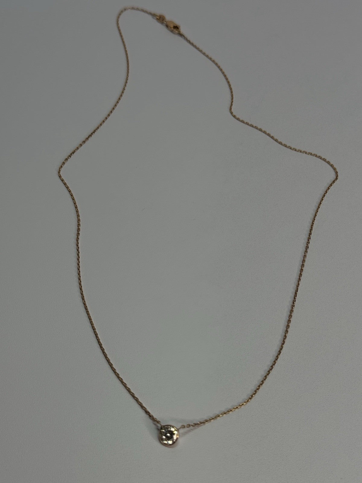 14K YELLOW GOLD DIAMOND 0.56 CARAT NECKLACE LENGTH 18 INCH