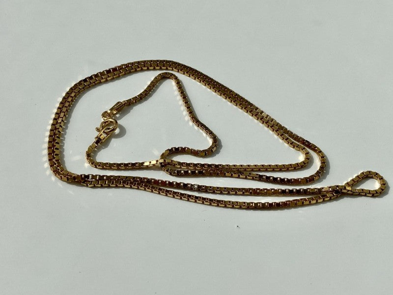 925 Sterling Silver Gold Plated Chain Italy 23.6 In