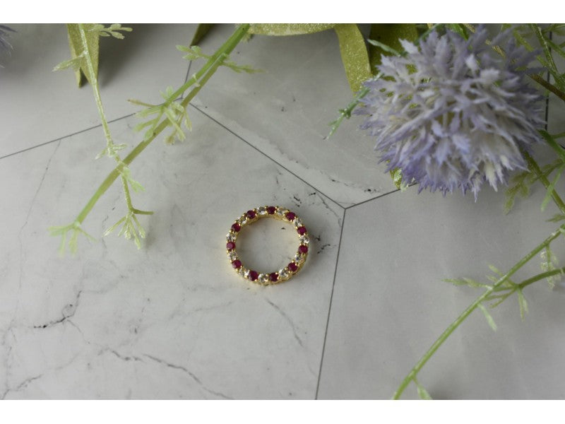 10K Yellow Gold Pink and Colorless Spinel Pendant
