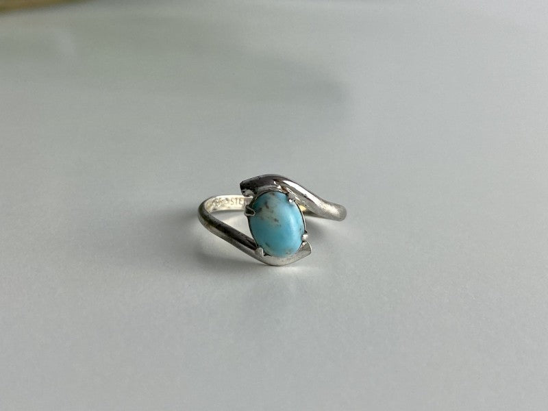 Vintage 925 Sterling Silver Larimar Ring Size 6.5