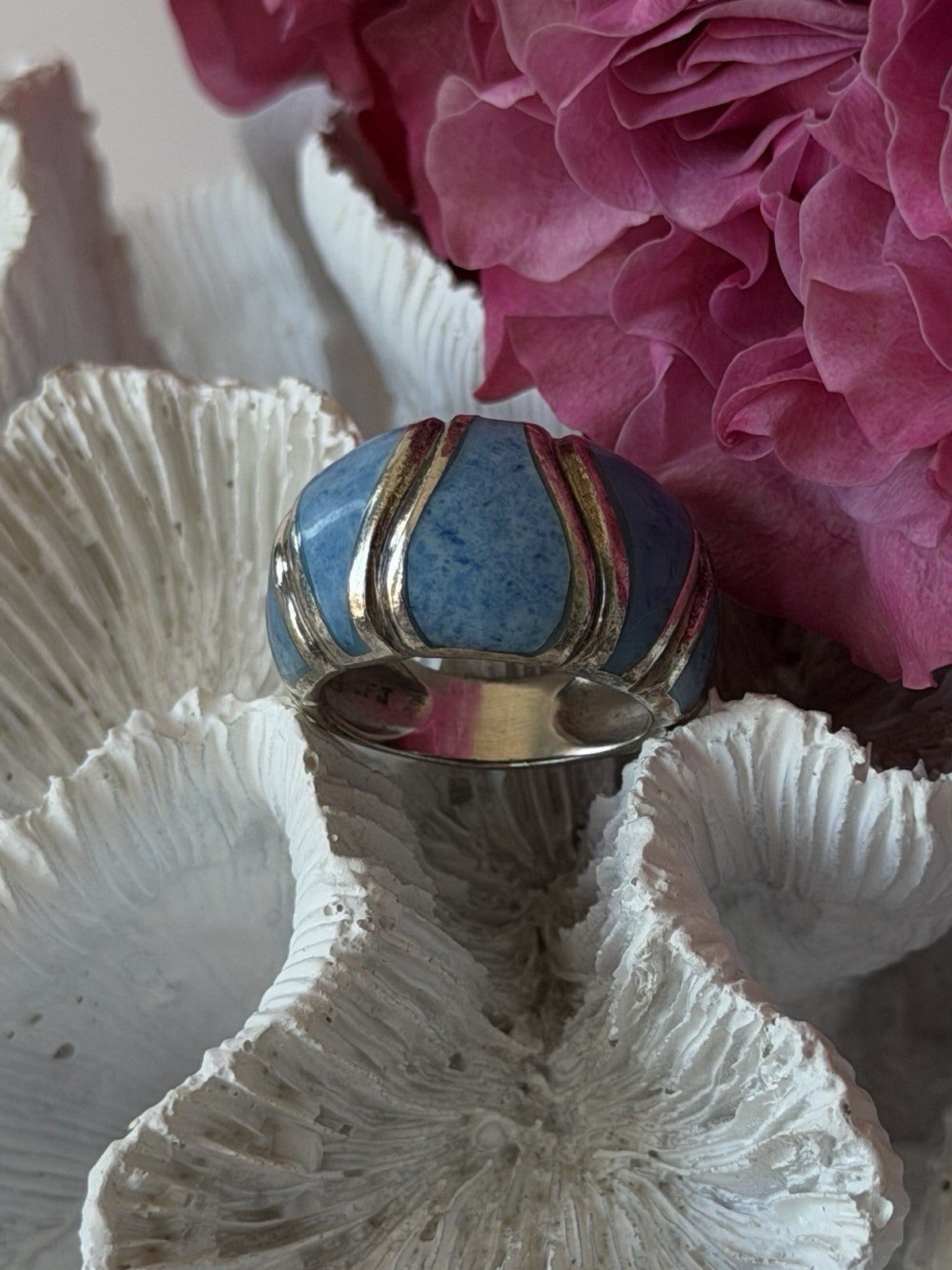 925 Sterling Silver Sodalite Ring Size 6.5