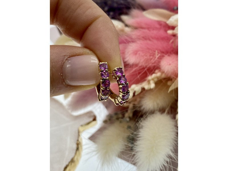 925 Sterling Silver Gold Plated Spinel Earrings