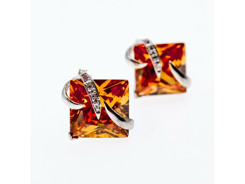 925 Sterling Silver CZ Stud Earrings