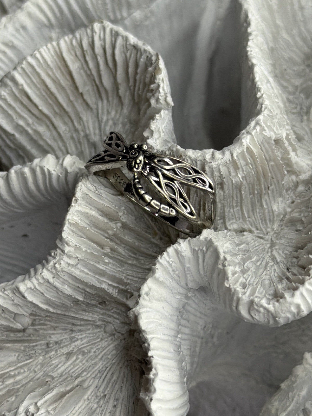 Dragonfly 925 Sterling Silver Ring Size 9