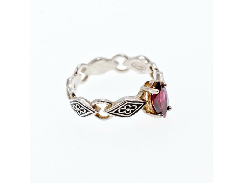 925 Sterling Silver Almandine Ring Size 7