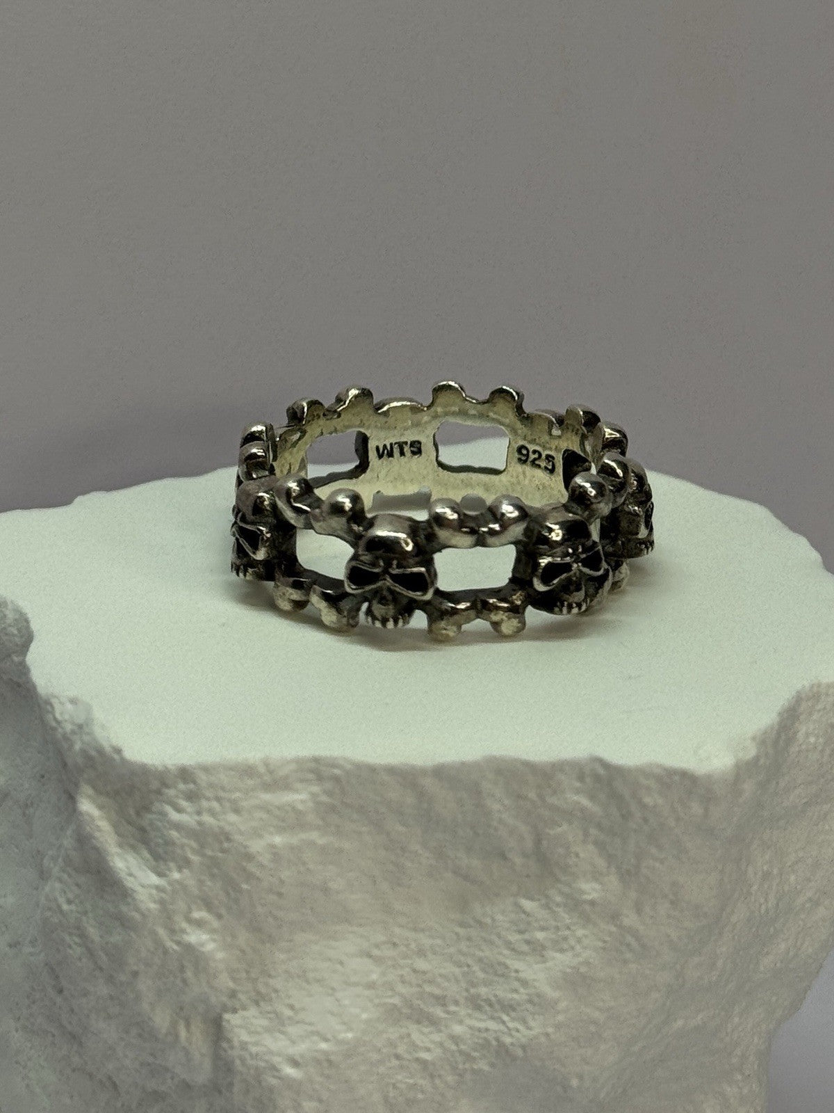925 Sterling Silver Skull Ring Size 10.5
