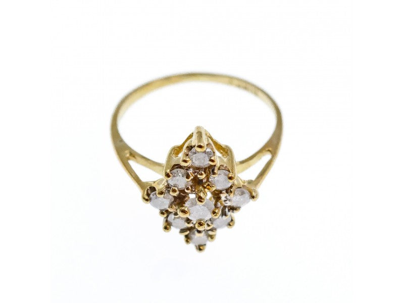 10K Yellow Gold White Sapphire Ring Size 5.5