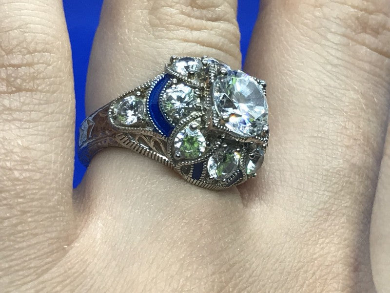 925 Sterling Silver CZ Ring Size 6.5