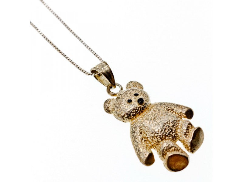 925 Sterling Silver "Bear" Chain With Pendant Italy