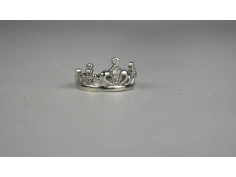925 Sterling Silver Goshenite "Crown" Ring Size 6.5
