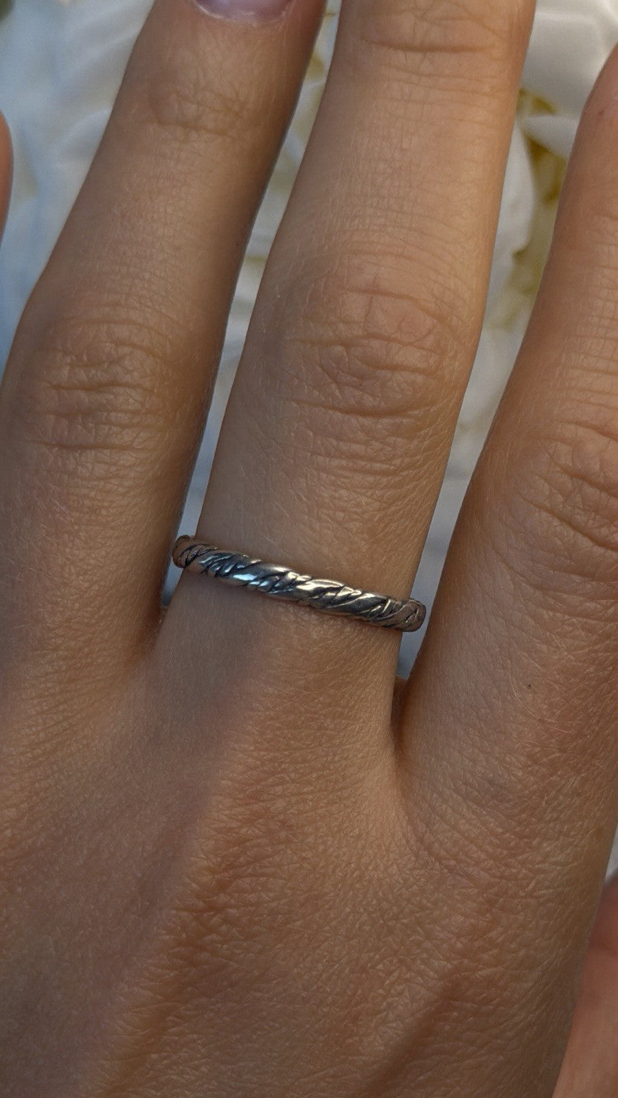 Pandora Rope Minimalist Band 925 Sterling Silver Ring Size 9