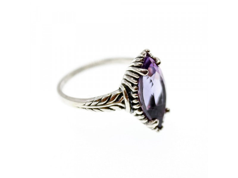 Vintage 925 Sterling Silver Amethyst Ring Size 6