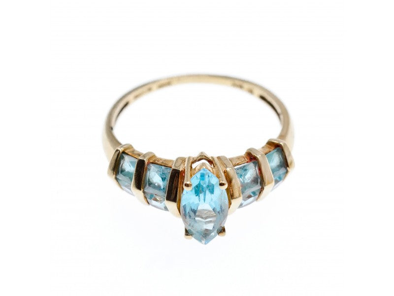 14K Yellow Gold Topaz Ring Size 9