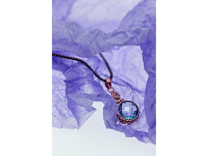 925 Sterling Silver Blue Spinel Chain With Pendant