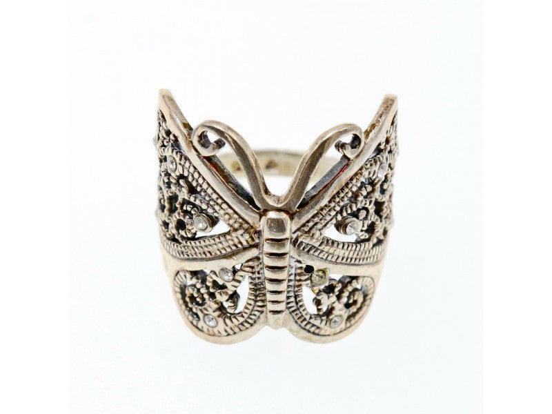 925 Sterling Silver CZ "Butterfly" Ring Size 7