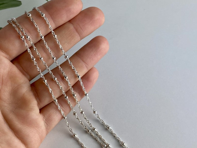 925 Sterling Silver Necklace Italy 29.9 in