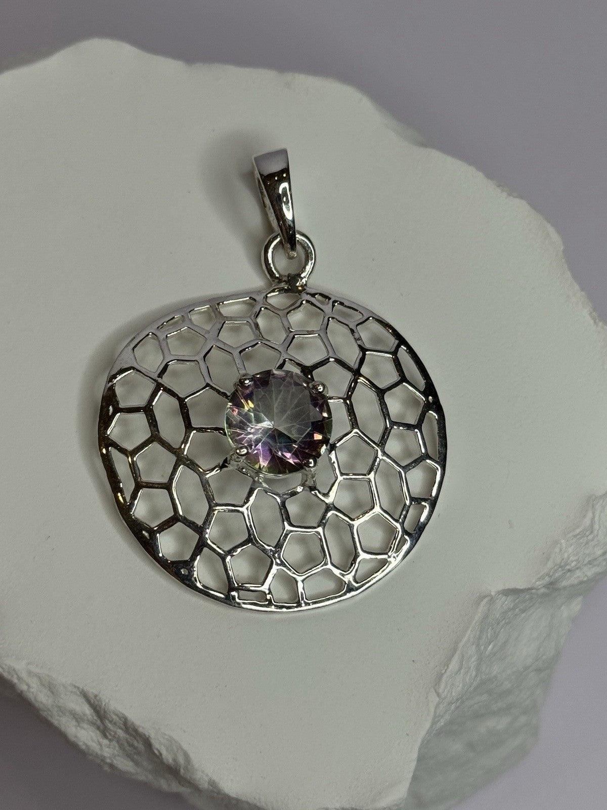 925 Sterling Silver Alexandrite Pendant Length 1.8 Inch