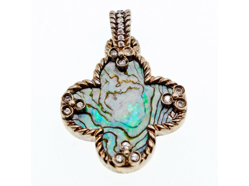 925 Sterling Silver Haliotis & CZ Pendant