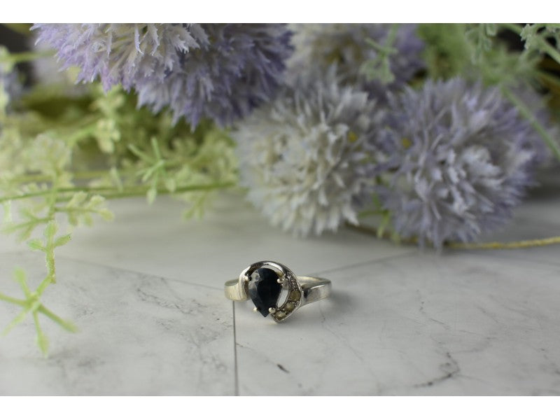 925 Sterling Silver Spinel & Quartz Ring Size 6.5