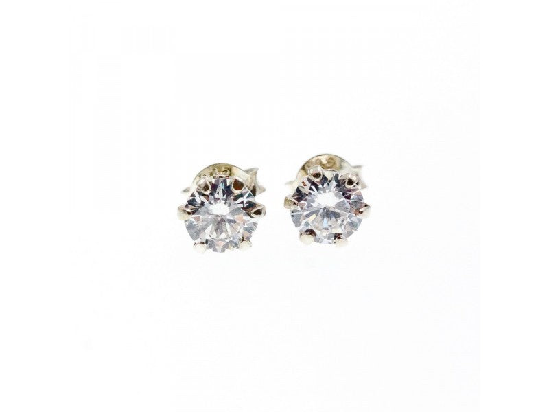 925 Sterling Silver CZ Stud Earrings