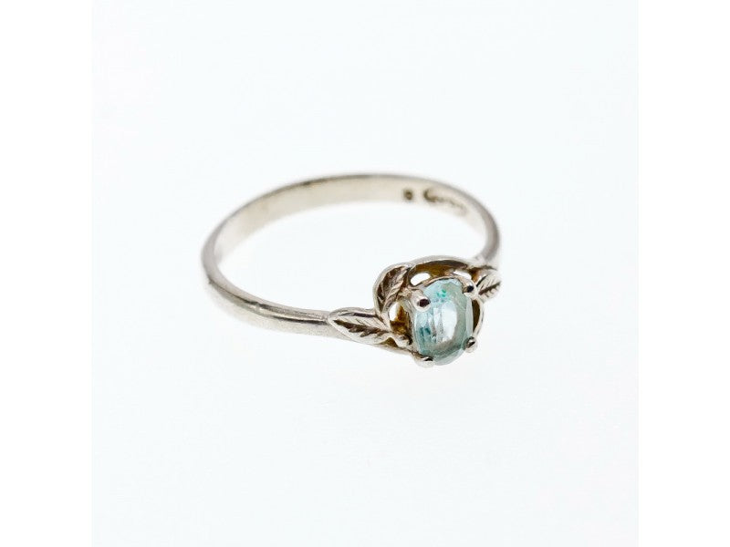 925 Sterling Silver Blue Topaz Ring Size 9