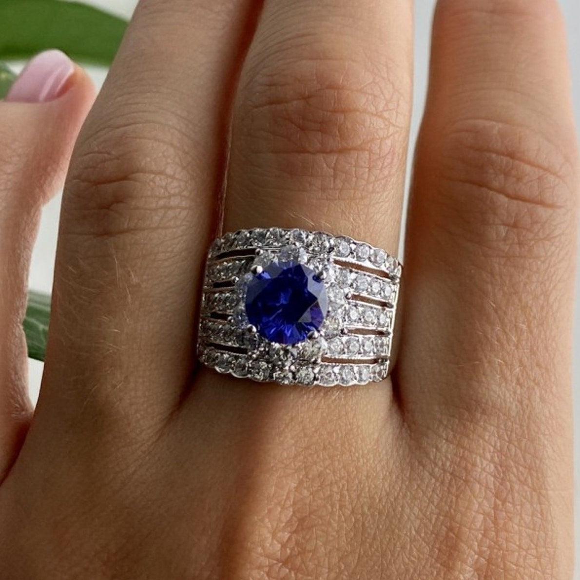 925 Sterling Silver CZ Ring Size 10