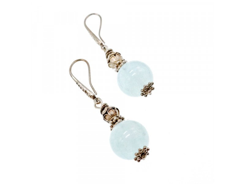 Vintage 925 Sterling Silver Agate Earrings