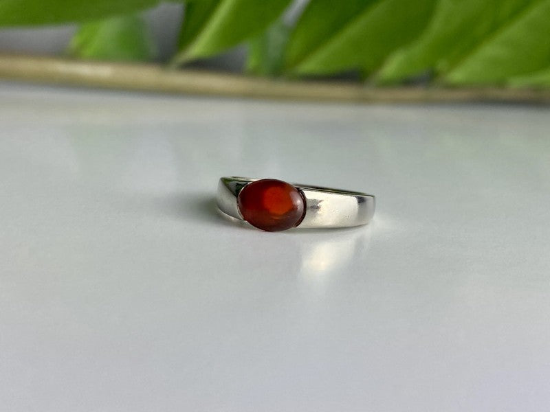 Vintage 925 Sterling Silver Agate Ring Size 7.25