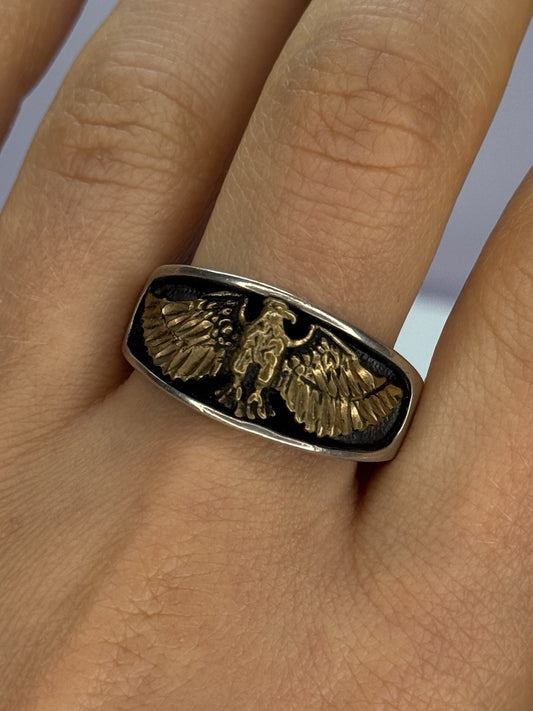 Vintage Otto 925 Sterling Silver Eagle Ring Size 12.5
