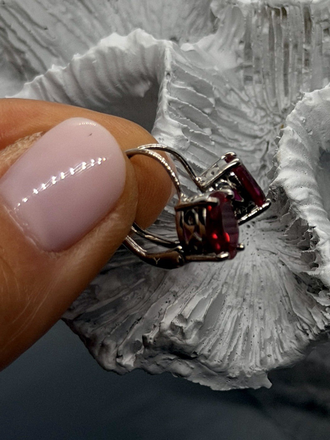 Lovely 925 Sterling Silver Pink Topaz Earrings