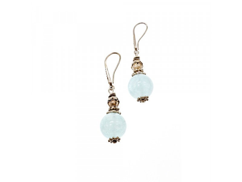 Vintage 925 Sterling Silver Agate Earrings