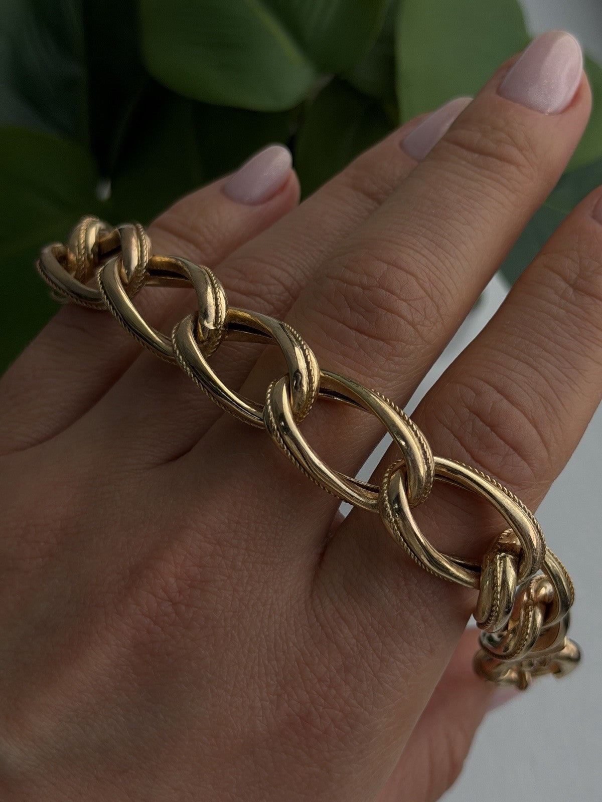 Clover Italy 925 Sterling Silver Gold Plated Bracelet 7.5