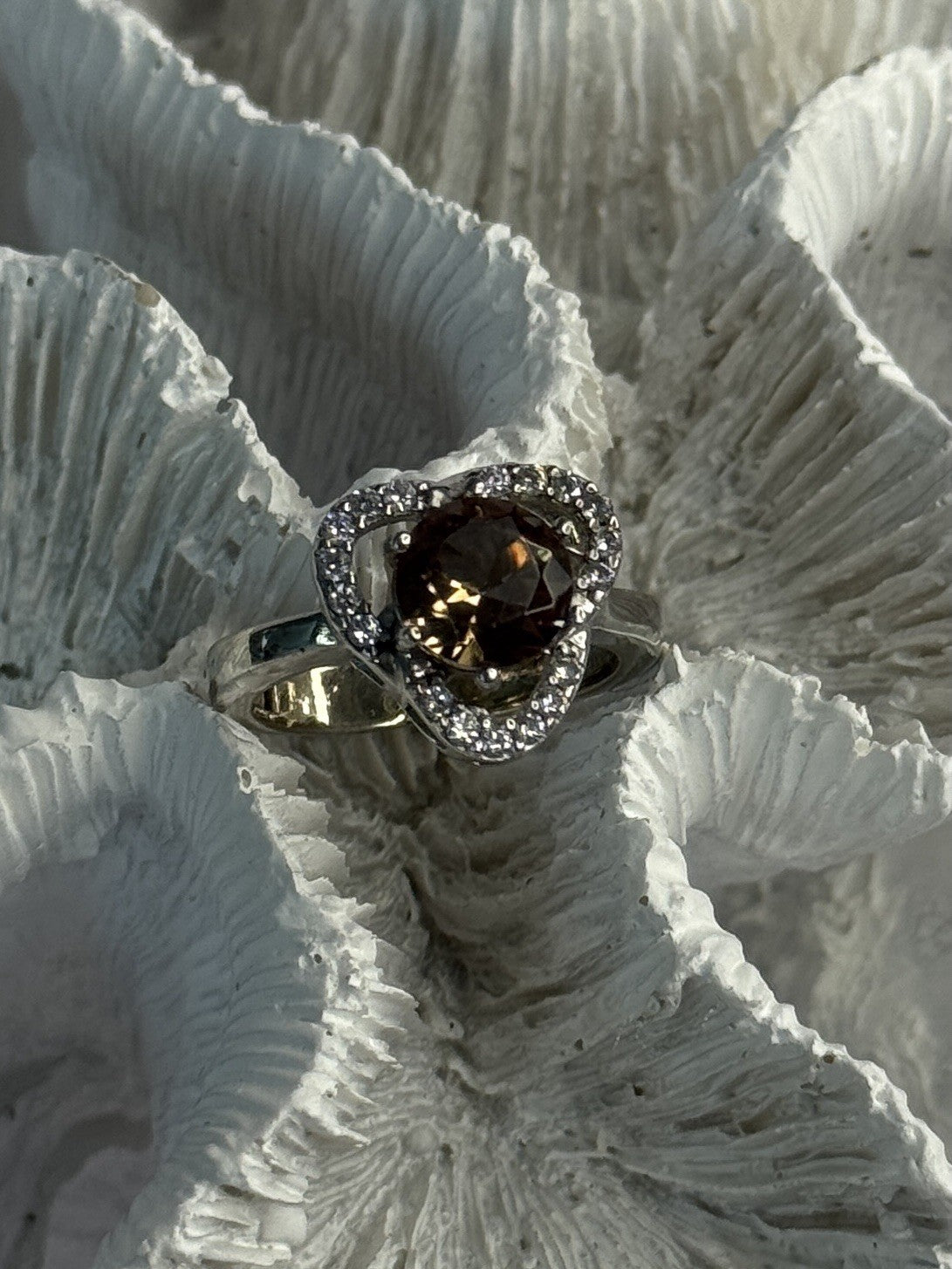 925 Sterling Silver Spinel & CZ Ring Size 7