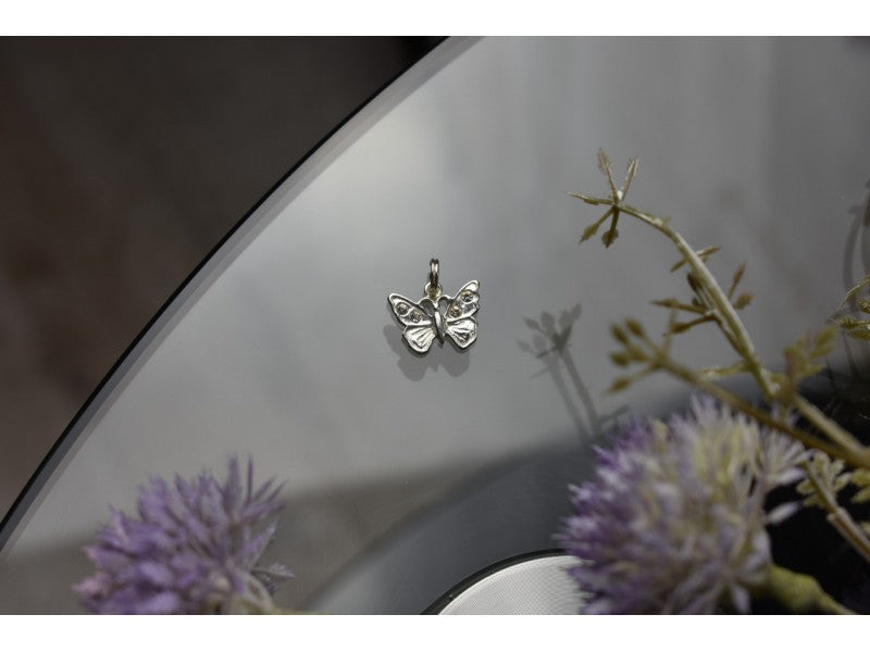 925 Sterling Silver CZ Butterfly Pendant