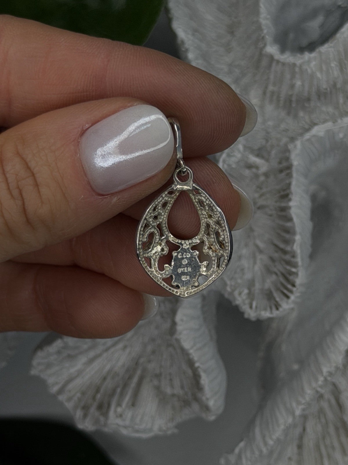 925 Sterling Silver Yellow and Rose Gold Plated Leaf Turquoise Pendant