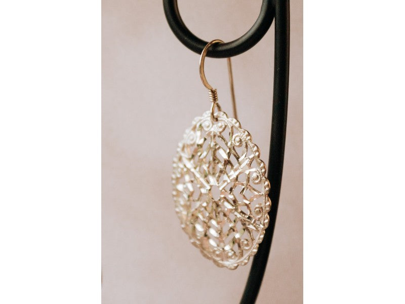 925 Sterling Silver Openwork Earrings
