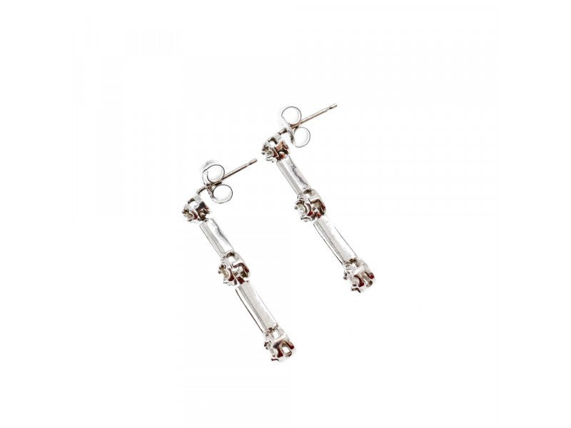 10K White Gold Diamonds Stud Earrings