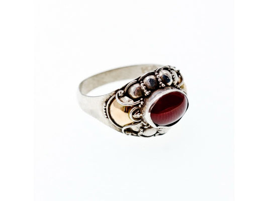 Vintage 925 Sterling Silver Agate Ring Size 8.5