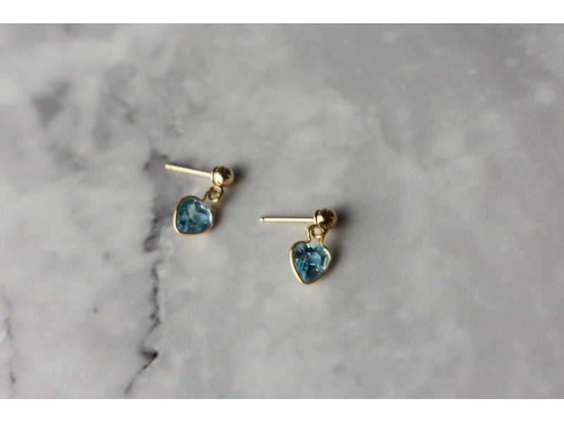 10K Yellow Gold Blue Spinel Earrings