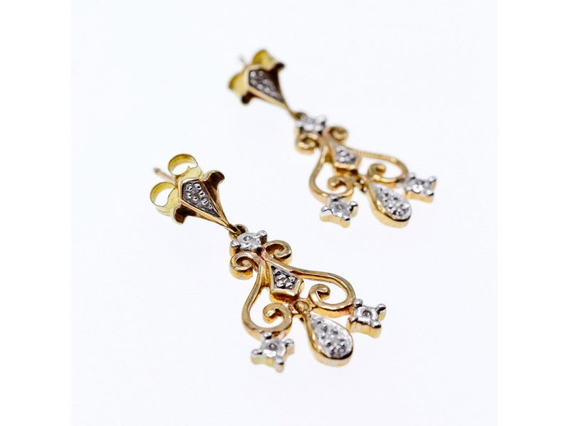10K Yellow Gold Diamonds Earrings