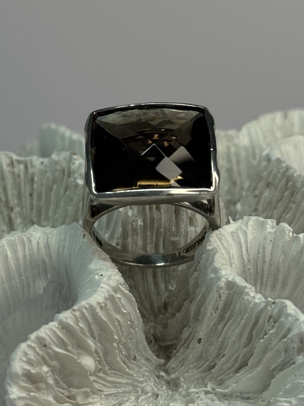 925 Sterling Silver Brown Tourmaline Ring Size 7